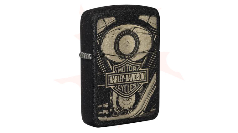 Zippo Lighter Harley-Davidson Black Crackle 1941 Replica, Evo