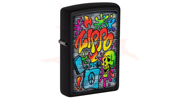 Zippo Lighter Black Matte, Zippo Street Art