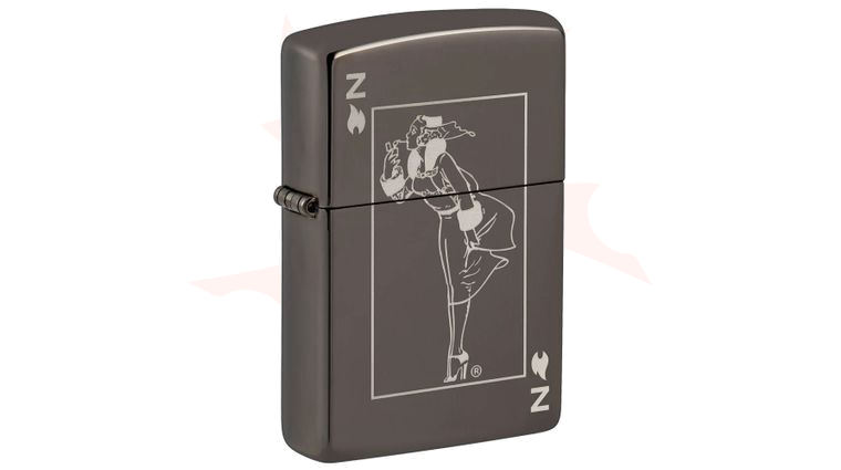 Zippo Lighter Black Ice, Windy Playing Card