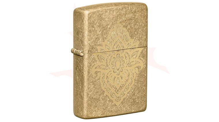 Zippo Lighter Tumbled Brass, Henna Tattoo