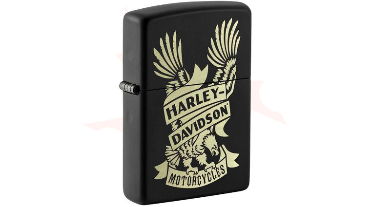 Zippo Lighter Harley-Davidson Black Matte, Eagle Ribbon