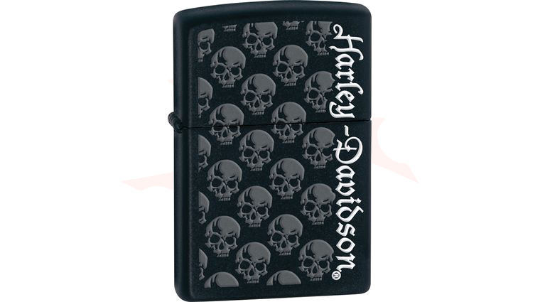 Zippo Harley-Davidson Skulls, Black Matte Classic - KnifeCenter