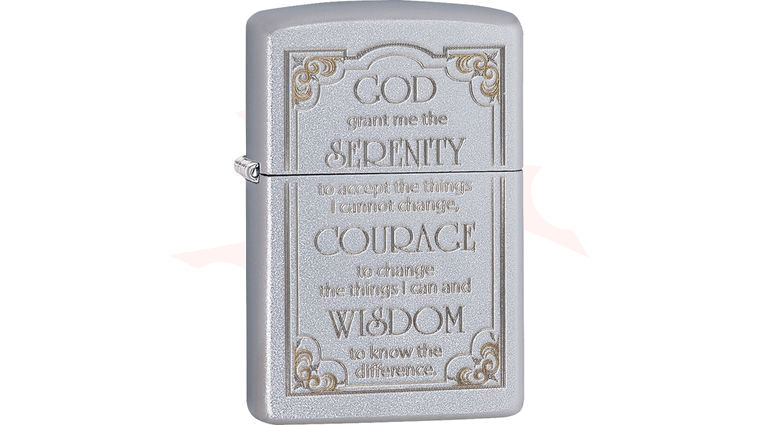 Zippo Lighter Serenity Prayer, Satin Chrome Classic