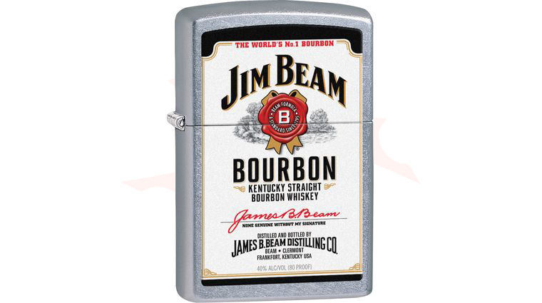 Zippo Jim Beam White Label, Street Chrome Classic - KnifeCenter