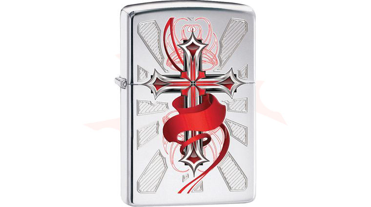 Zippo Cross with Wings, High Polish Chrome Classic
