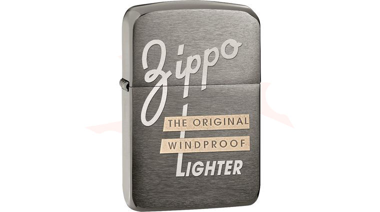 Zippo Original Windproof, Brushed Black Chrome 1941 - KnifeCenter