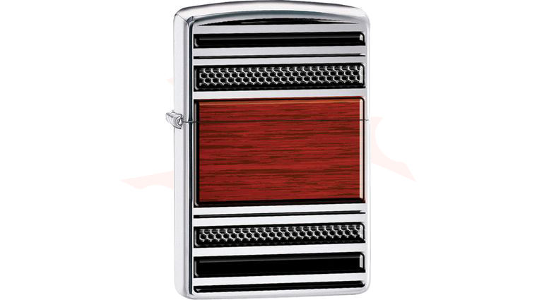 Zippo Lighter Steel And Wood, High Polish Chrome Pipe Classic
