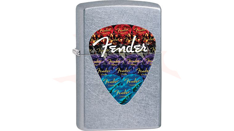 Zippo Fender Guitar Pick, Street Chrome Classic - KnifeCenter