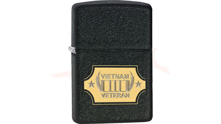 Zippo Vietnam Veteran, Black Crackle Classic - KnifeCenter - 28875
