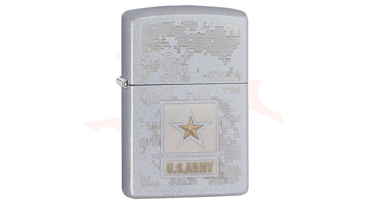 Zippo Lighter Satin Chrome, US Army Digital Camo - KnifeCenter