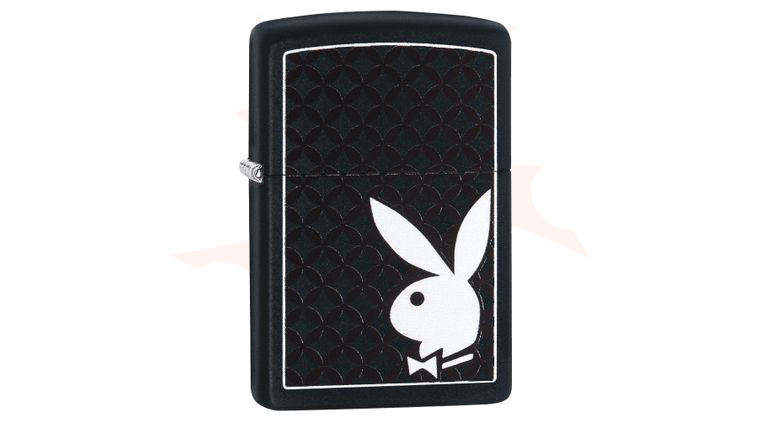Zippo Lighter Black Matte, Playboy Black Pattern