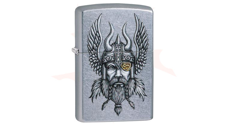 Zippo Lighter Street Chrome, Viking Warrior