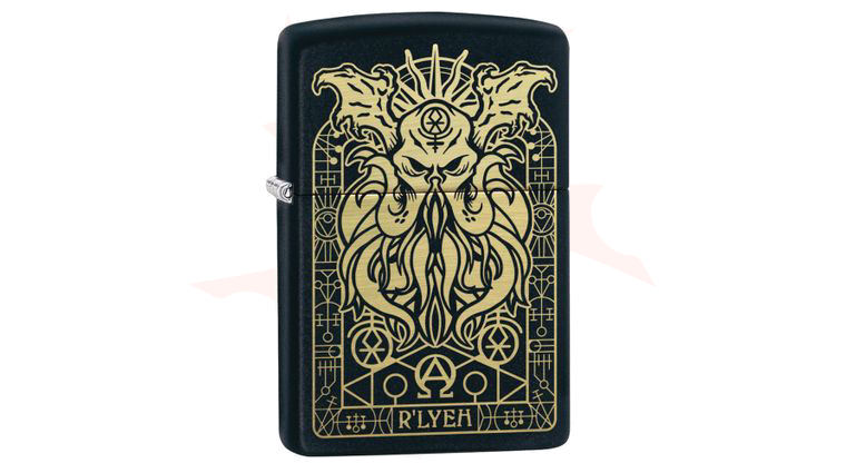 Zippo Futuristic Lighter Black Matte - American Made Windproof Lighter
