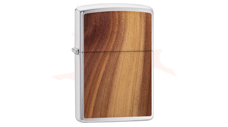 Zippo Lighter Woodchuck USA, Brushed Chrome, Cedar