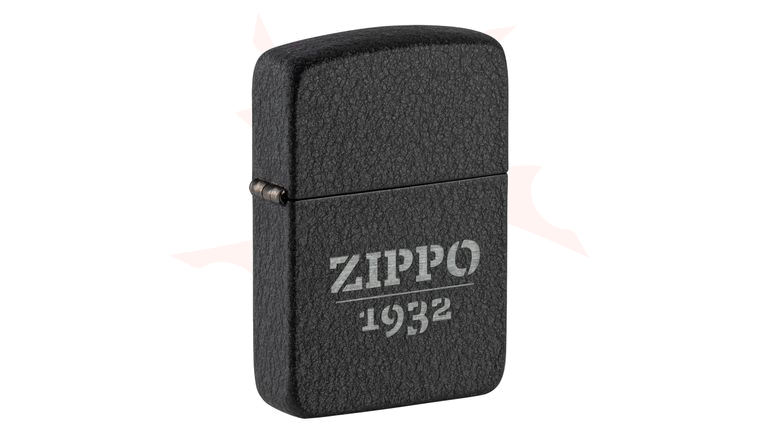 Zippo 1941 Replica Lighter Black Crackle, Founding Year Zippo Logo