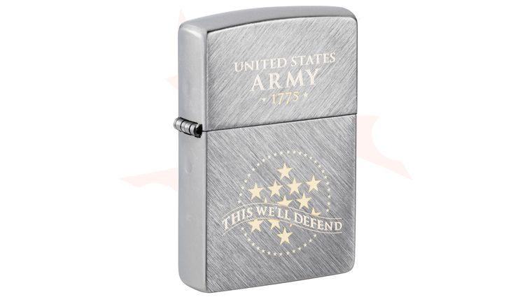 Zippo Lighter Herringbone Sweep, U.S. Army  inchThis We'll Defend inch