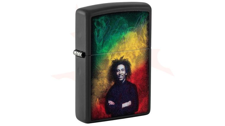 Zippo Lighter Black Matte, Bob Marley Glow in the Dark Design