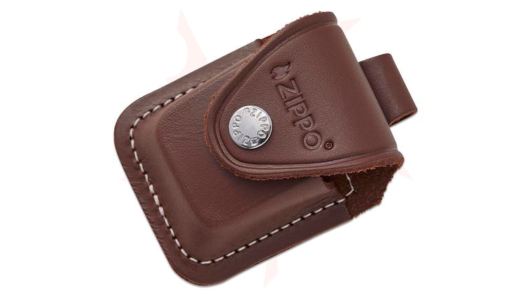 Zippo Genuine Leather Lighter Pouch with Belt Loop - Brown