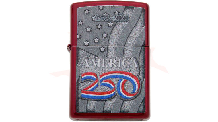 Zippo Lighter Candy Apple Red Classic, America 250 Design