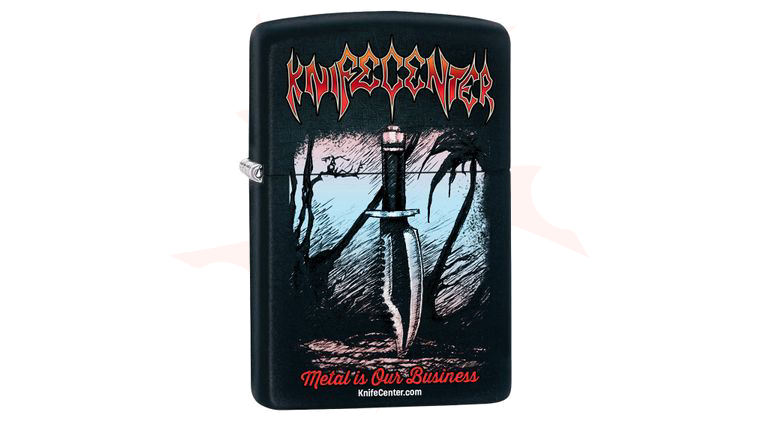 Zippo Lighter Black Matte Classic, KnifeCenter Exclusive  inchMetal is Our Business inch Design